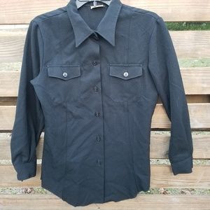 Vintage Black Button Down Naval Shirt